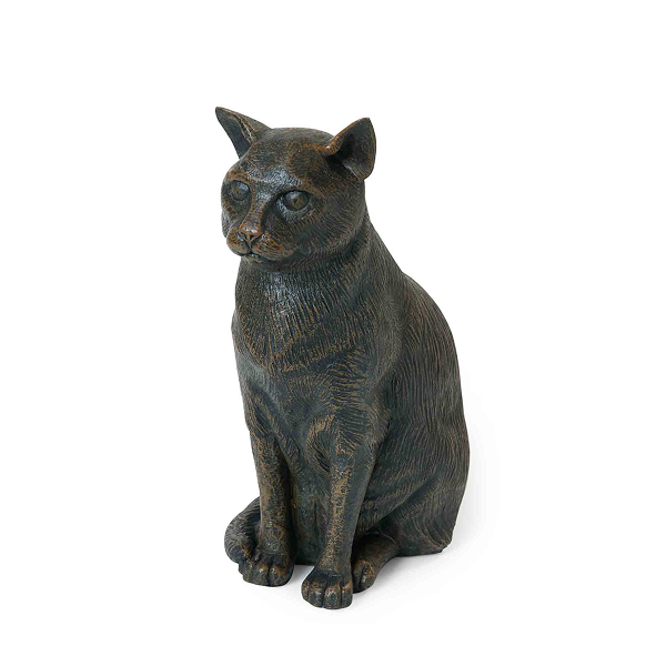 Cat figurine urn