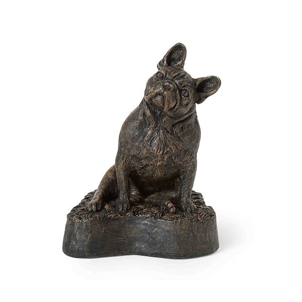 Cast dog urn french bulldog